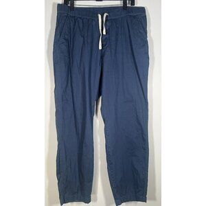 PACT blue mens poplin athleisure pants elastic waist organic stretch XL gorpcore